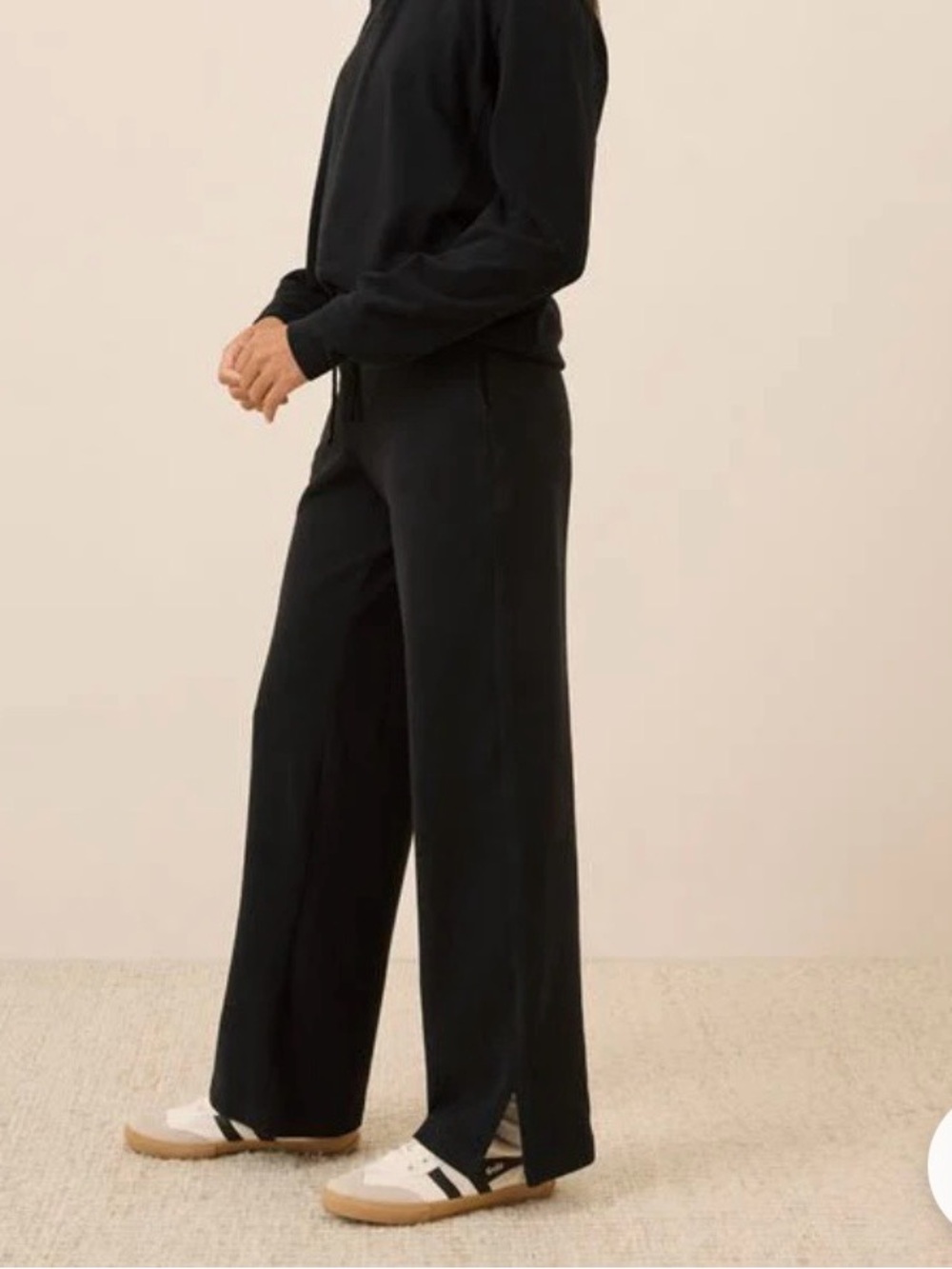 Wide-Leg Black Lounge Pants
